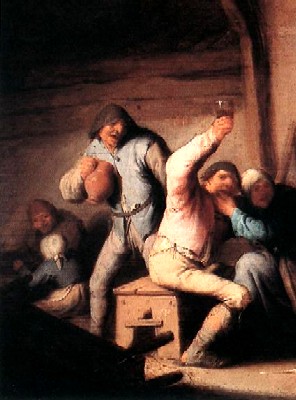 Rowdy Men Drinking Together