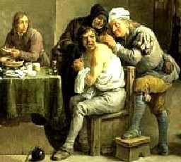 Surgeon at work on a patient