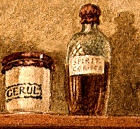 Tied Covers on Gallipot and Bottle